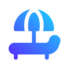sun umbrella gradient fill icon