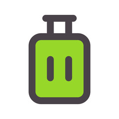 suitcase flat line icon