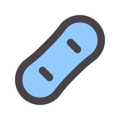 snowboard flat line icon
