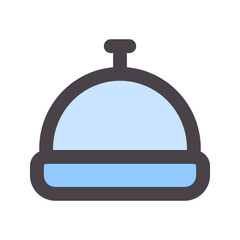 desk bell flat line icon