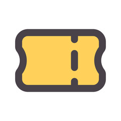 ticket flat line icon