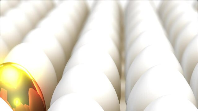 Golden Egg standing out from White Eggs