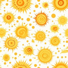 Sun seamless pattern. Generate Ai