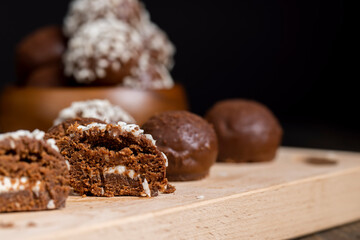 Chocolates with coconut sweet filling