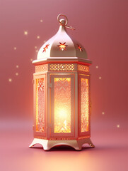 3D rendered Islamic lantern - ai generative