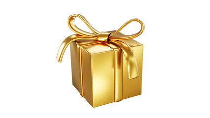 gold gift box 3D rendering