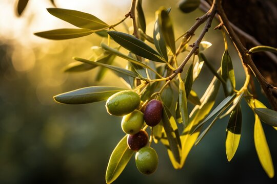 olive tree branch in the sun banner