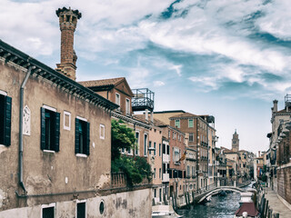 Houses and streets of the historical part of Venice.