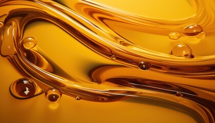 Dripping oil, golden yellow oil