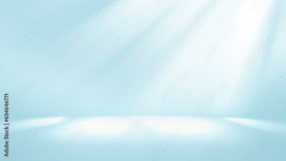 Aufkleber minimal abstract light blue background for product presentation. incident light from window on wall 