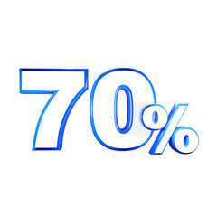 70 percentage blue color for sale discount 3d render