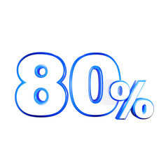 80 percentage blue color for sale discount 3d render