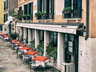 Houses and streets of the historical part of Venice.