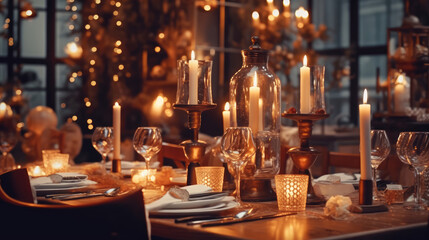 A candlelight dinner at a luxurious restaurant