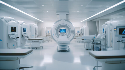 High-tech modern CT scan room in the modern hospital