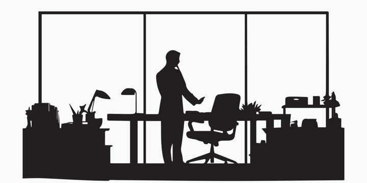 Corporate CEO Silhouette of an office person vector illustration 