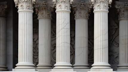 Details of the building of marble pillars. Created using generative AI technology.
