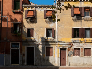 Houses and streets of the historical part of Venice.