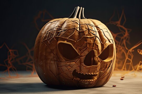 Halloween pumpkins smile and scrary eyes for party night