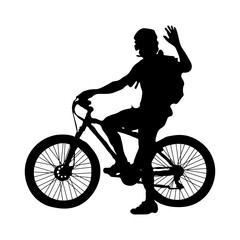 Cyclist Silhouette Vector Collection For Template Design Elements