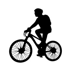 Cyclist Silhouette Vector Collection For Template Design Elements
