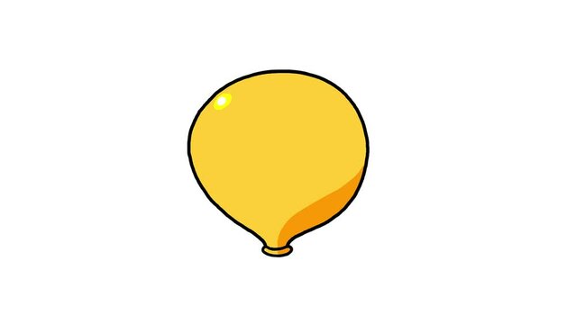 Cartoon pumping balloon for a stock, pipe, glass etc... Physics, chemistry isolated item. Experiment illustrating chemical process.  Cartoon good for educational meterials, etc...