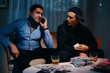 Criminal making phone call when counting money with drug dealer