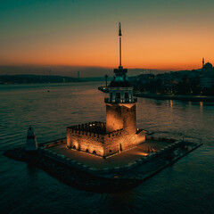 sunset over the sea KIZKULESI ISTANBUL