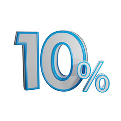 10 percentage blue color for sale discount 3d render