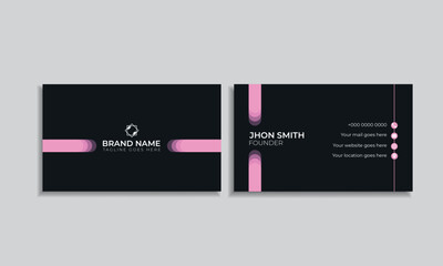 Business card template unique Card Minimal Design black and pink card own Design Simple Design Vector Illustrator Visiting Card Name Card