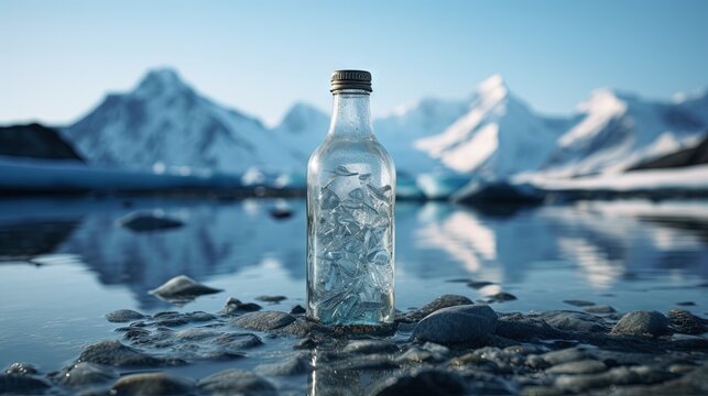  a bottle of water with a picture of a fish in it.  generative ai