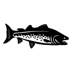 Salmon fish silhouette symbol. Vector illustration