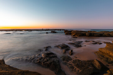 Sand and rock on the beach coastline.