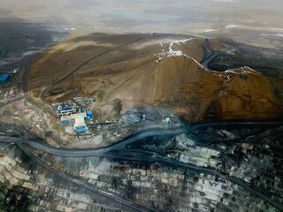 Aerial view of Kumtor gold mine
