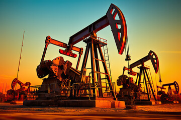 Naklejka premium Essential Industrial Equipment Driving Resource Extraction and Energy Production. created with Generative AI