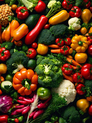 Vegetables and fruits such as cabbage, tomatoes, paprika, onions, spinach and others