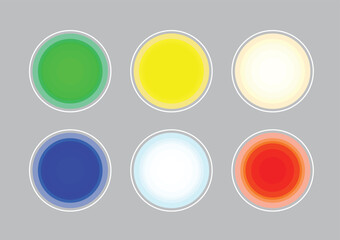 Set of geometric circle colorful wheels. Circle of different shapes for design creative