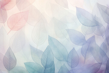 Textured pastel leaves or foliage creating a serene nature-inspired love background Generative AI