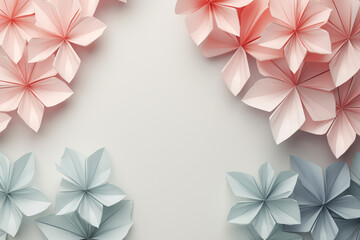 A pastel-colored origami pattern, giving an intricate and delicate love background Generative AI