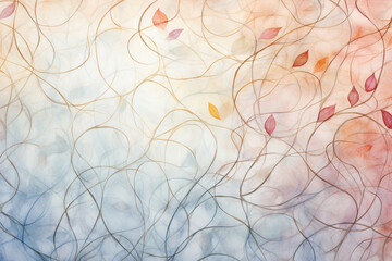 A textured pastel pattern of interwoven vines or branches, forming a natural and earthy love background Generative AI
