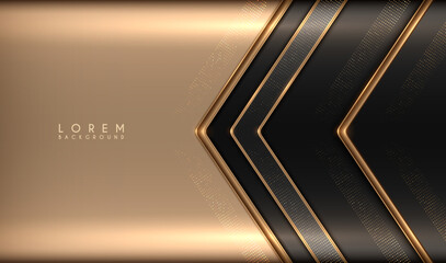 Simple black and gold geometric luxury background - 634661908