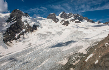 Glacier in Swiss Alps in summer