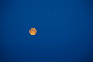 Full Moon and landscape scenery silhouettes.