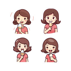 girl and ice cream cartoon