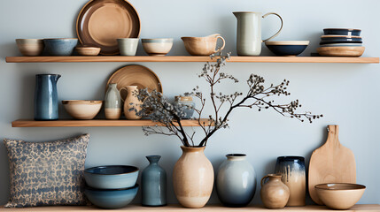 Cool traditional wall with table ware