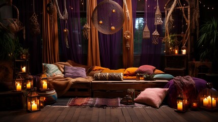 Bedroom with decorations and candles