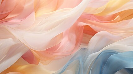  an abstract painting of a flowing fabric in pastel colors.  generative ai