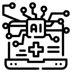 artificial intelligence technology icon symbol vector image. Illustration of artificial intelligence futuristic information human learning software design image