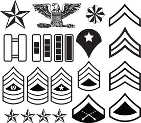 Army Military Ranks Vector Pack