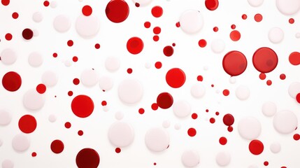 Crimson Spots on White Background.